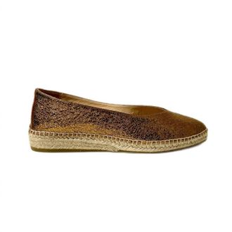 Kanna Womens Espadrilles Ballet Flat In Bronze Leather
