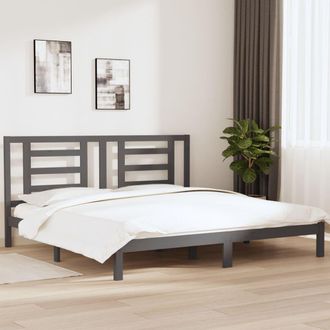 vidaXL Vidaxl - Estructura De Cama De Madera Maciza De Pino Gris 200x200 Cm