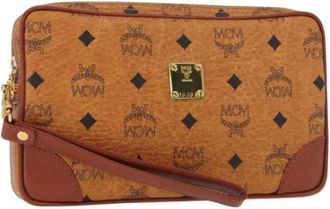 MCM Pre-owned Clutches, female, Brown, Size: ONE SIZE Pre-owned Canvas Clutch