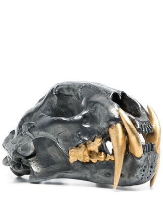 Parts Of Four leopard skull decorative object - Silver