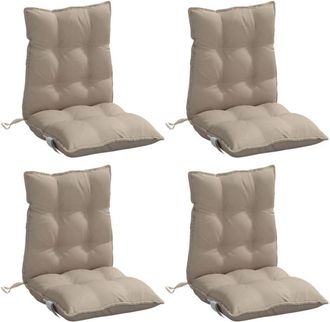 vidaXL Cojines Para Silla Respaldo Bajo 4 Uds Tela Oxford Gris Taupe Vidaxl