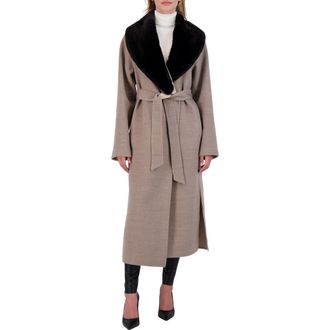 Gorski Coat Crafted from Loro Piana Wool in Taupe/beige at Nordstrom, Size Small