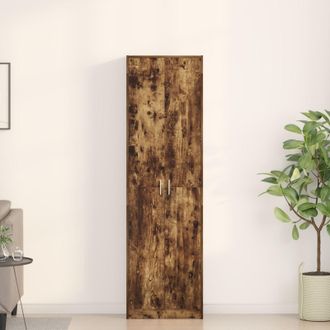 Berkfield Home Wardrobe Smoked Oak 55x25x189 cm Engineered Wood in Brown | Size: 55 x 25 x 189 cm