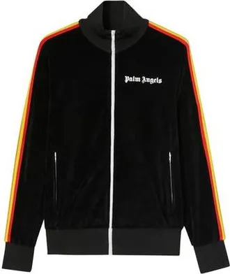 Palm Angels Rainbow Chenille Track Jacket Black White PMBD001C99FAB0021001