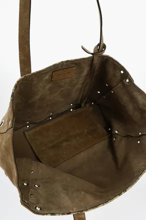 Valentino Borsa Tote in Suede con Ricamo e Borchie Valentino