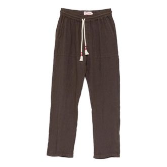 MC2 Saint Barth Broeken, Heren, Bruin, S, Linnen, Linen Calais Pants
