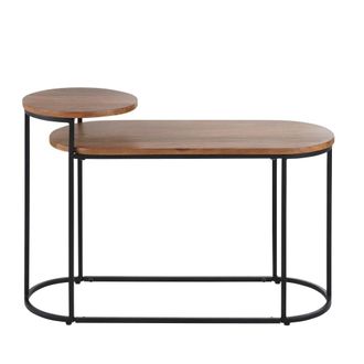 Maisons du monde Mesa auxiliar de madera de mango y metal negro