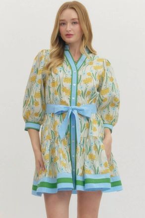 Entro Dafne Dress In Blue