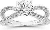 Glaze Jewelry Round Moissanite Caged Band Ring in Silver/Moissanite at Nordstrom Rack, Size 7