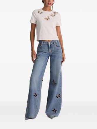 Alice & Olivia Butterfly Cutout Jeans - Blue