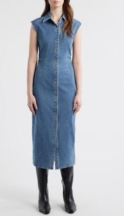Rag & Bone Leah Airflex Denim Midi Shirtdress in Fennie at Nordstrom, Size 00