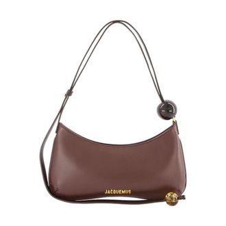 Jacquemus Le Bisou Perle Leren Schoudertas - Dames - Schoudertassen - Bruin - ONE Size - Katoen - Tassen