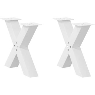 vidaXL Vidaxl - Patas Para Mesa De Centro En Forma De X (2 Unidades), Color Blanco, 60 X (42-43) Cm, Acero