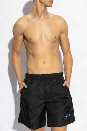Givenchy Swim Shorts With Logo, Mens, Black