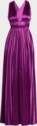 Ulla Johnson Lena Pleated Satin Gown