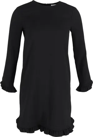 Ganni Ganni Ruffled Hem Dress in Black Polyester