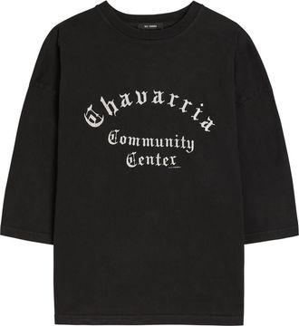 Willy Chavarria Buffalo Printed Cotton T-shirt - Black - XL