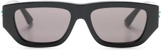 Bottega Veneta Black Bolt Stone-Effect Rectangle-Frame Sunglasses - Womens - Acetate