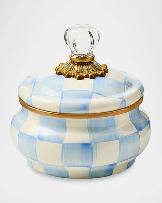MacKenzie-Childs Check Hand-Painted Glass & Brass Squash