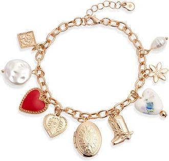 BP. Chunky Charm Bracelet in Gold Multi at Nordstrom