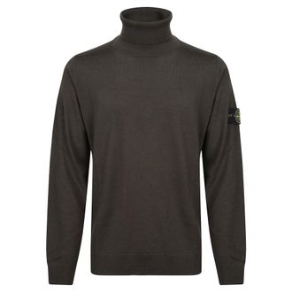 Stone Island Trui met col en geribbelde boorden - Heren - Coltruien - Bruin - L - Wol - Truien & Vesten