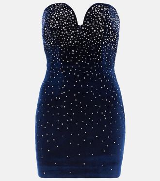 Alex Perry Embellished velvet minidress