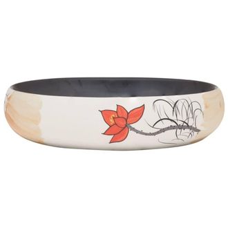 Berkfield Home Durable Countertop Basin Multicolour Oval 59x40x15 cm Ceramic | Size: 59 x 40 x 15 cm