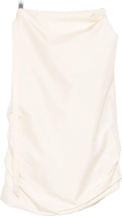 Diesel Knee-Length Wrap Skirt In Beige Silk-Nylon Blend