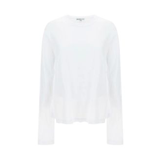 James Perse Tops, Dames, Wit, M, Katoen, Monochrome Katoenen Trui