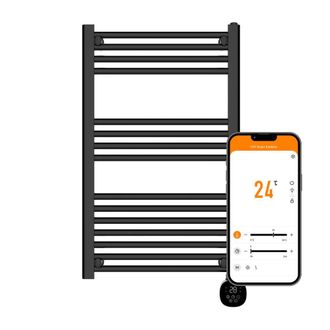 TCP Smart WiFi Fixed Pre-Filled Towel Radiator 500w Black