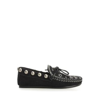 Isabel Marant Isabel Marant, Loafers, female, Black, Size: 10 US Suede Eyelets Moccasin