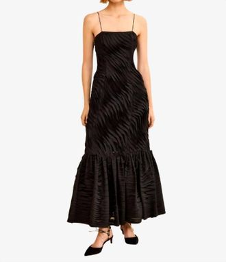 Ulla Johnson Augustina Cami Long Trumpet Dress In Noir