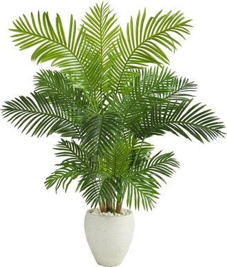 Nearly Natural 62In Hawaii Palm Artificial Tree In Planter