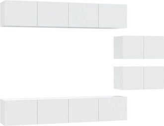 vidaXL 4 Piece TV Cabinet Set White Engineered Wood vidaXL