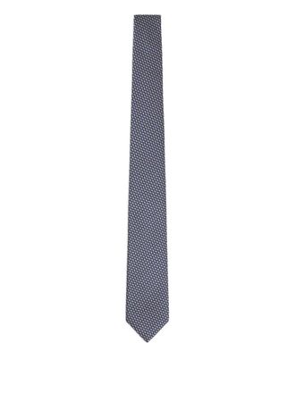 Giorgio Armani geometric-pattern tie - women - Mulberry Silk - One Size - Blue
