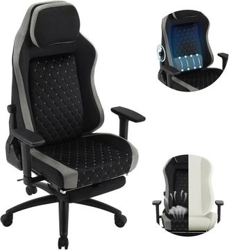 Woltu Silla De Oficina Ejecutiva Ruedas Giratorias Silla Gaming Race Deportiva Negro + Gris - Woltu