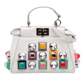 Fendi Pre-owned Vintage Mini Bag - Dames - Pre-owned - Wit - Maat: ONE Size Leer