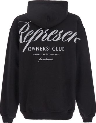 Represent Mens Hoodie Black Logo Print Cotton Sweatshirts Sweater
