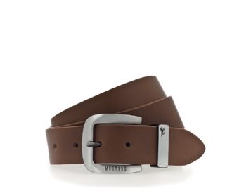 Mustang Lederg&uuml;rtel MUSTANG, Herren, Gr. 120, braun (hellbraun), Rindsleder, G&uuml;rtel Lederg&uuml;rtel, &Uuml;berl&auml;nge, Dornschliesse in geschw&auml;rztem Silber, 3,5 cm