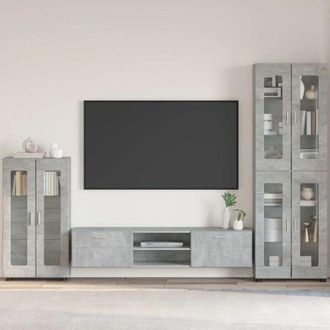 vidaXL vidaXL Credenza con porta FLORIN Grigio cemento 55,5 x 29 x 103 cm