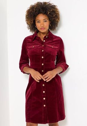 Joe Browns Corduroy Shirt Dress in Burgundy at Nordstrom, Size 24