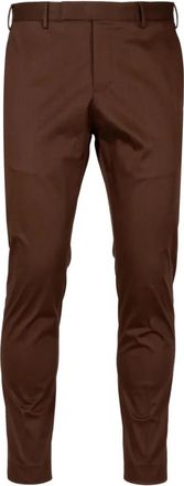 Pantaloni Torino Katoenen Dieci Broek met Knoopsluiting - Heren - Nette broeken - Bruin - XL - Katoen - Broeken