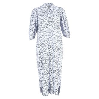 Ganni Ganni Printed Crepe Midi Shirt Dress in Light Blue Viscose