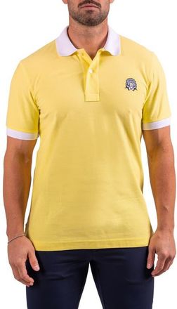 Maceoo Mozartspecktip Stretch Nylon Polo in Yellow at Nordstrom, Size 4