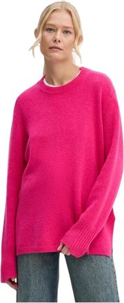 &Aacute;eron Jersey de Cachemira Cuello Redondo - Knitwear - Mujer - Rosa - M