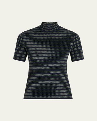 Theory Leenda Stripe Turtleneck Tee