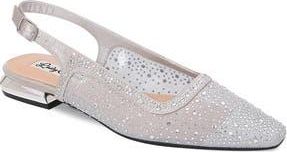 Lady Couture Kar Embellished Slingback Flat in Silver at Nordstrom Rack, Size 10