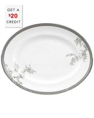 Wedgwood Vera Wang For Wedgwood Lace Oval Platter 13.75In With $20 Credit