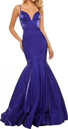Sherri Hill Strapless Satin Prom Dress In Dark Purple