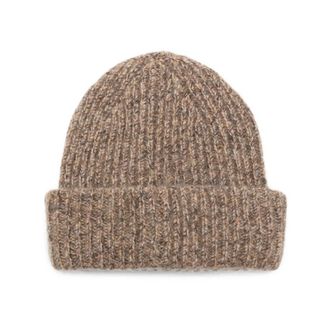 Soft Goat Accessoires, Dames, Bruin, ONE Size, Wol, Ribbed Beanie